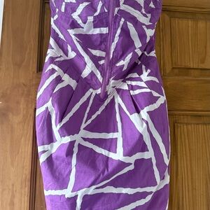 Purple and White Geometric Women's Dress
